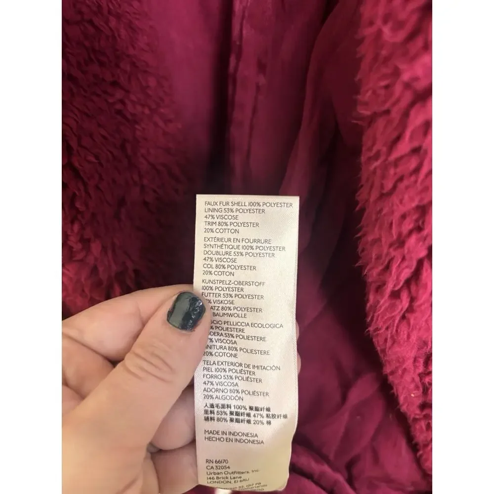 Free People We The Free So Cozy Slouch Moto Jacket Burgundy Oversized S
